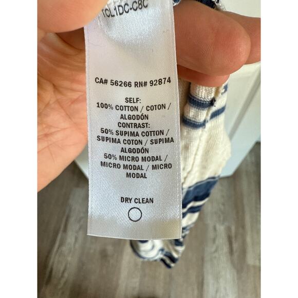 Splendid Striped Knit Maxi Dress in Navy & Cream Size Small Supima Cotton/Modal - Picture 6 of 7